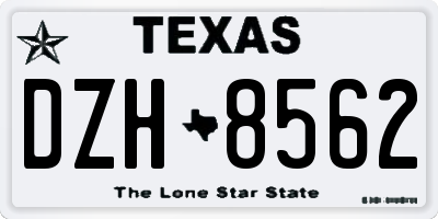 TX license plate DZH8562