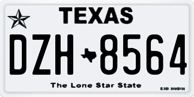 TX license plate DZH8564