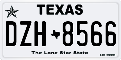TX license plate DZH8566