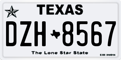 TX license plate DZH8567