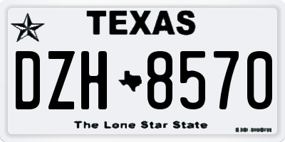 TX license plate DZH8570