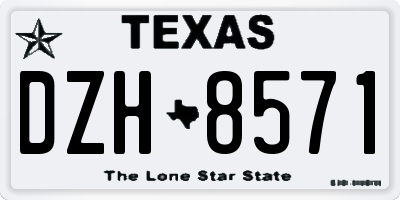 TX license plate DZH8571