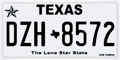 TX license plate DZH8572