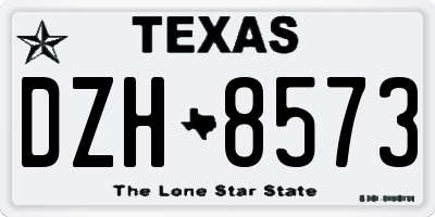 TX license plate DZH8573