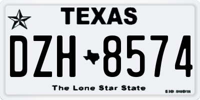 TX license plate DZH8574