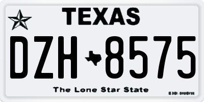 TX license plate DZH8575