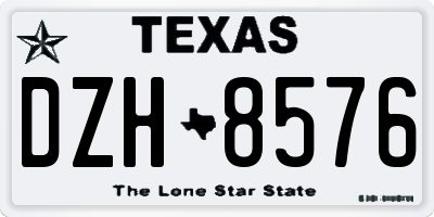 TX license plate DZH8576