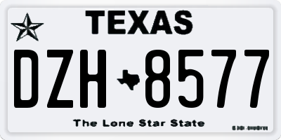 TX license plate DZH8577
