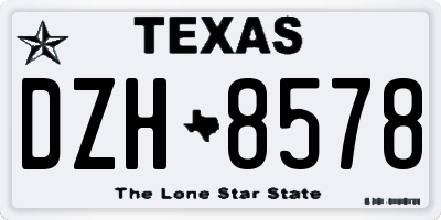 TX license plate DZH8578