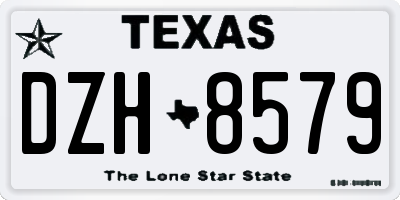 TX license plate DZH8579