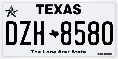 TX license plate DZH8580