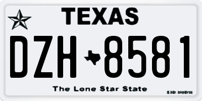 TX license plate DZH8581