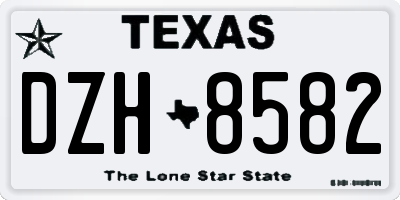 TX license plate DZH8582