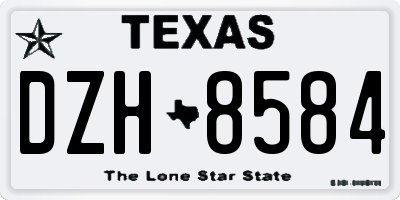 TX license plate DZH8584