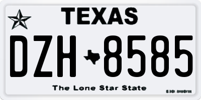 TX license plate DZH8585