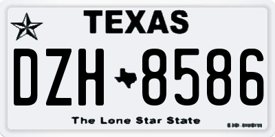 TX license plate DZH8586
