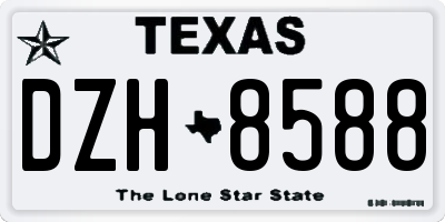 TX license plate DZH8588