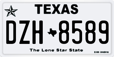 TX license plate DZH8589