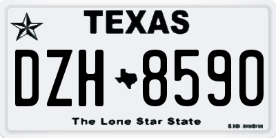 TX license plate DZH8590