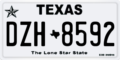 TX license plate DZH8592