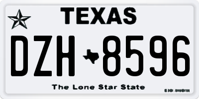TX license plate DZH8596