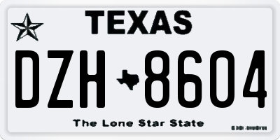 TX license plate DZH8604