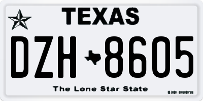 TX license plate DZH8605