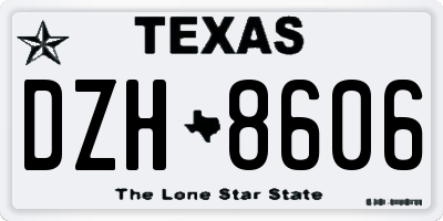 TX license plate DZH8606