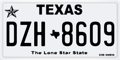 TX license plate DZH8609