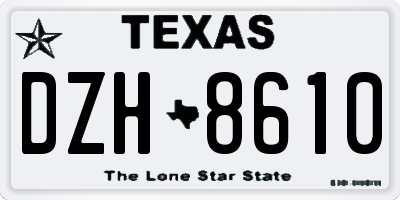 TX license plate DZH8610