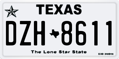 TX license plate DZH8611