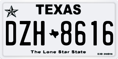 TX license plate DZH8616