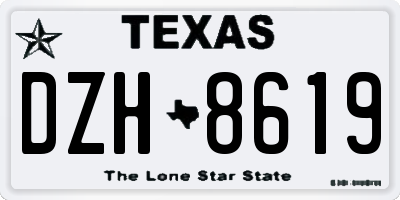 TX license plate DZH8619
