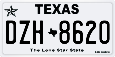 TX license plate DZH8620