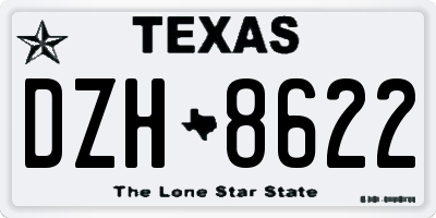 TX license plate DZH8622