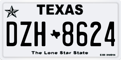 TX license plate DZH8624