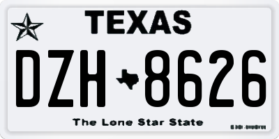 TX license plate DZH8626