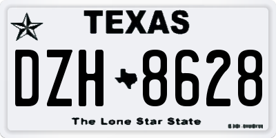 TX license plate DZH8628