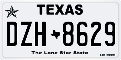 TX license plate DZH8629