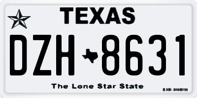TX license plate DZH8631