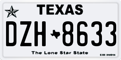 TX license plate DZH8633