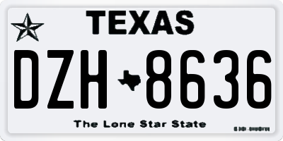TX license plate DZH8636