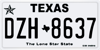 TX license plate DZH8637