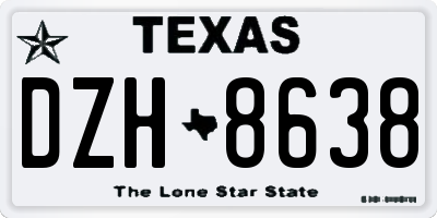 TX license plate DZH8638