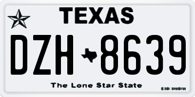 TX license plate DZH8639