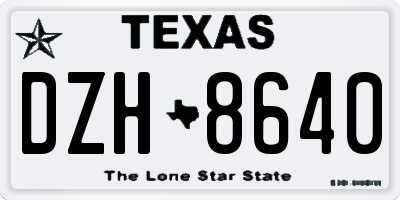 TX license plate DZH8640
