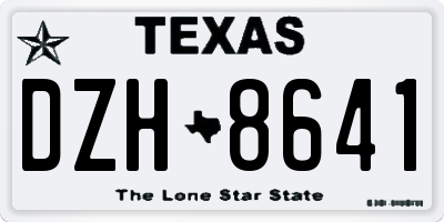 TX license plate DZH8641