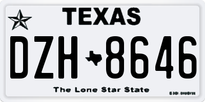 TX license plate DZH8646