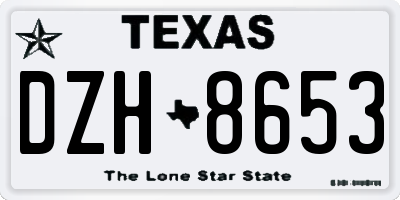 TX license plate DZH8653