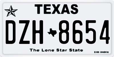 TX license plate DZH8654